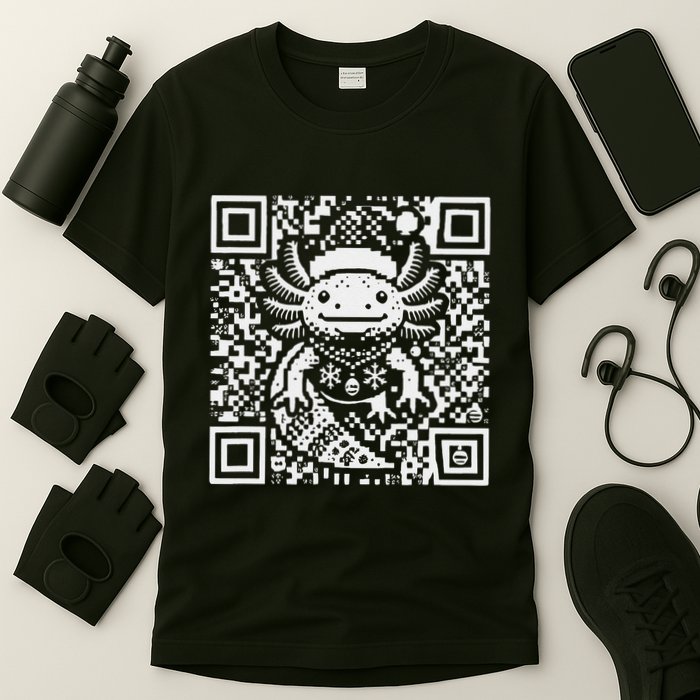 Christmas Axolotl Qr Code Ugly T-Shirt