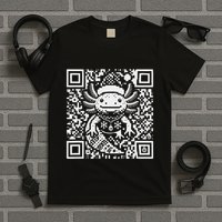 Christmas Axolotl Qr Code Ugly T-Shirt