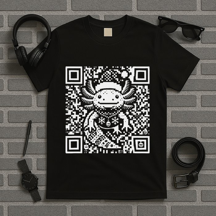 Christmas Axolotl Qr Code Ugly T-Shirt