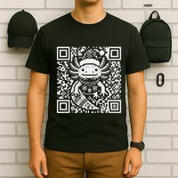 Christmas Axolotl Qr Code Ugly T-Shirt