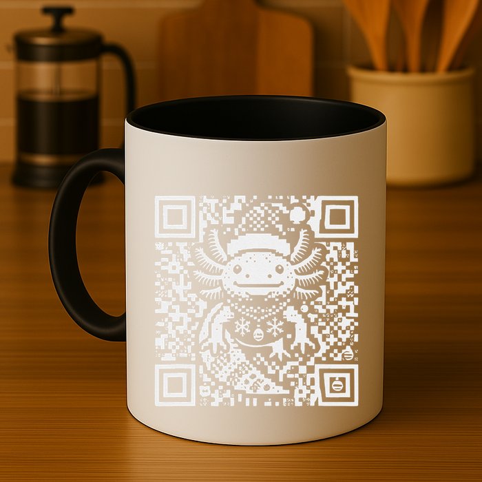 Christmas Axolotl Qr Code Ugly Coffee Mug