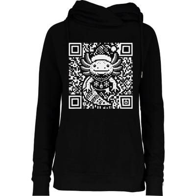 Christmas Axolotl Qr Code Ugly Womens Funnel Neck Pullover Hood