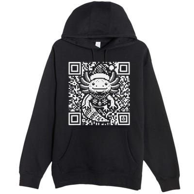 Christmas Axolotl Qr Code Ugly Premium Pullover Hoodie