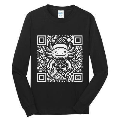 Christmas Axolotl Qr Code Ugly Tall Long Sleeve T-Shirt