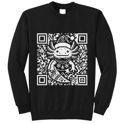 Christmas Axolotl Qr Code Ugly Tall Sweatshirt