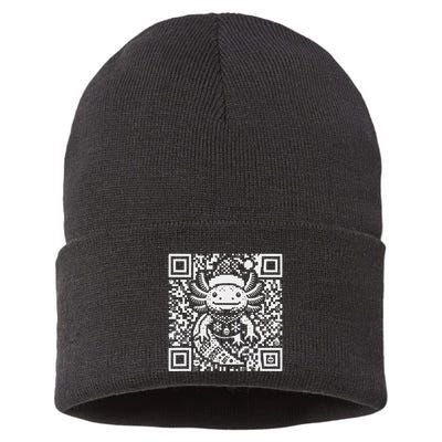 Christmas Axolotl Qr Code Ugly Sustainable Knit Beanie