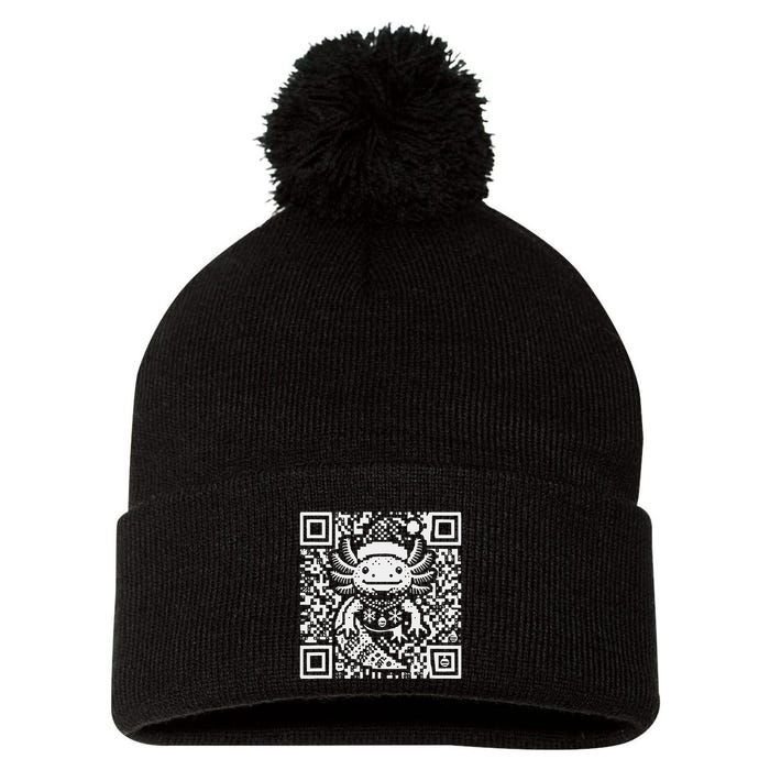Christmas Axolotl Qr Code Ugly Pom Pom 12in Knit Beanie