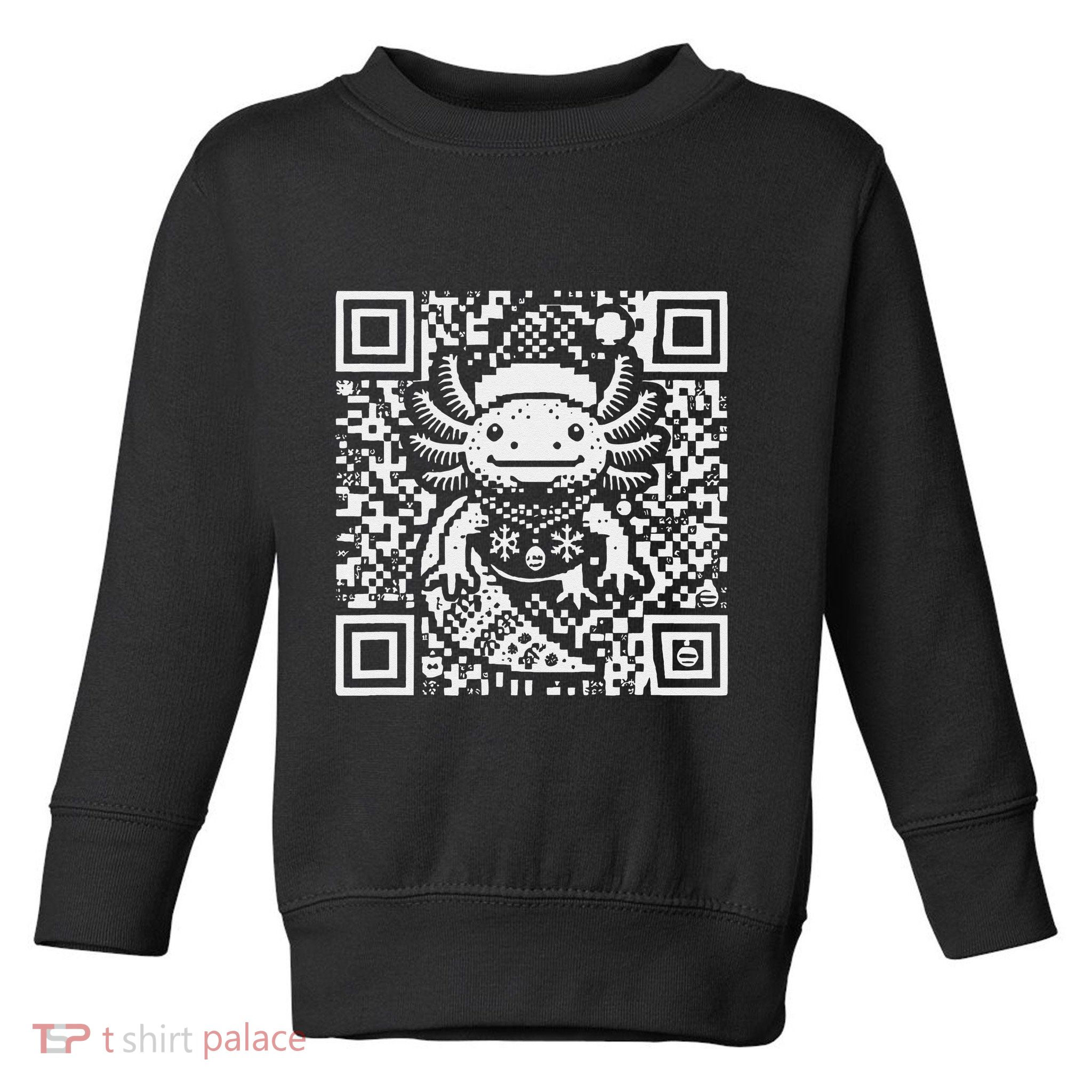 Christmas Axolotl Qr Code Ugly Toddler Sweatshirt