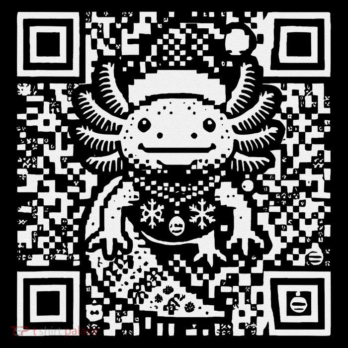Christmas Axolotl Qr Code Ugly Tie Dye Hoodie