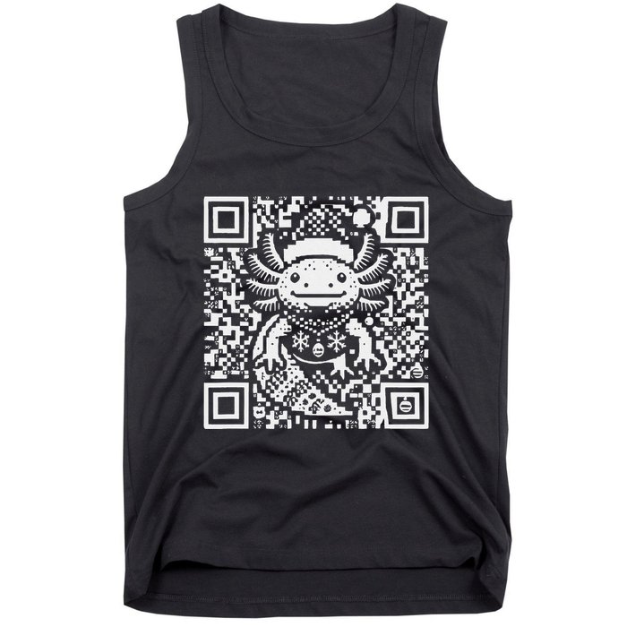 Christmas Axolotl Qr Code Ugly Tank Top