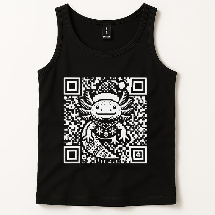 Christmas Axolotl Qr Code Ugly Tank Top