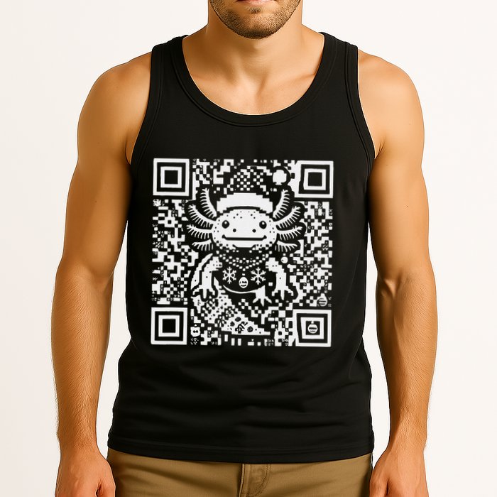 Christmas Axolotl Qr Code Ugly Tank Top