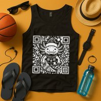 Christmas Axolotl Qr Code Ugly Tank Top