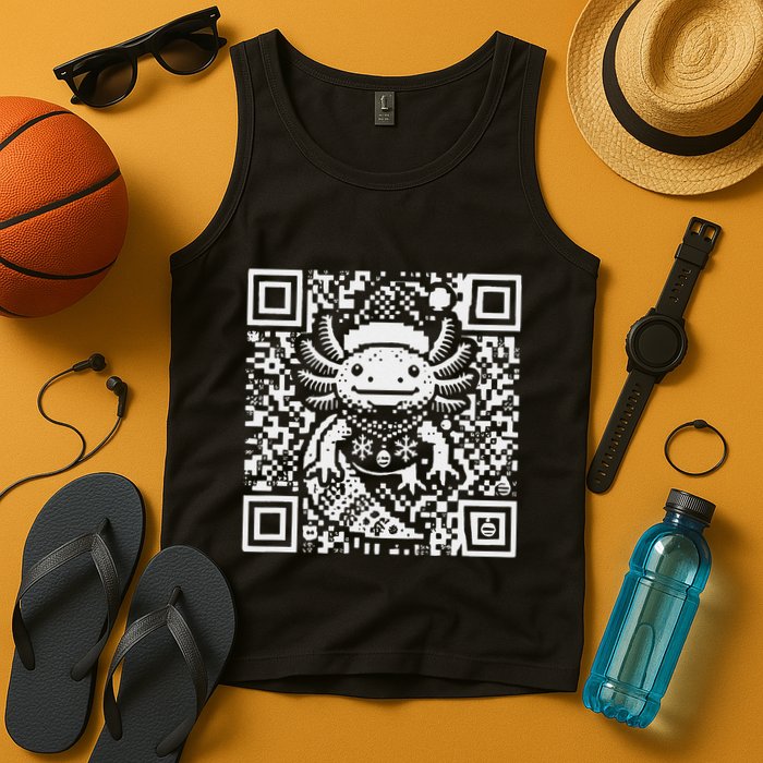 Christmas Axolotl Qr Code Ugly Tank Top
