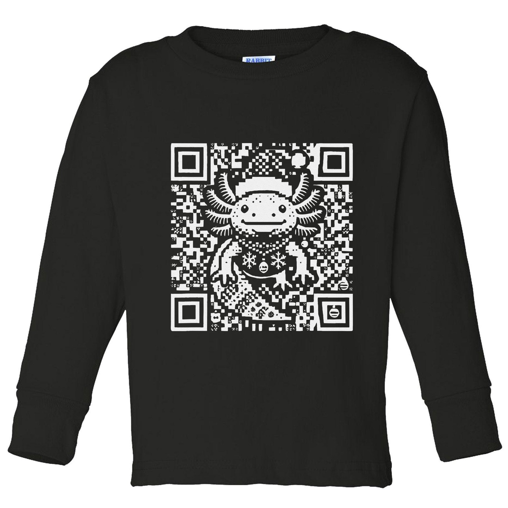 Christmas Axolotl Qr Code Ugly Toddler Long Sleeve Shirt