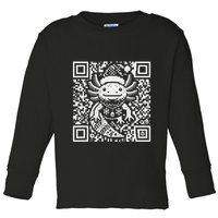 Christmas Axolotl Qr Code Ugly Toddler Long Sleeve Shirt