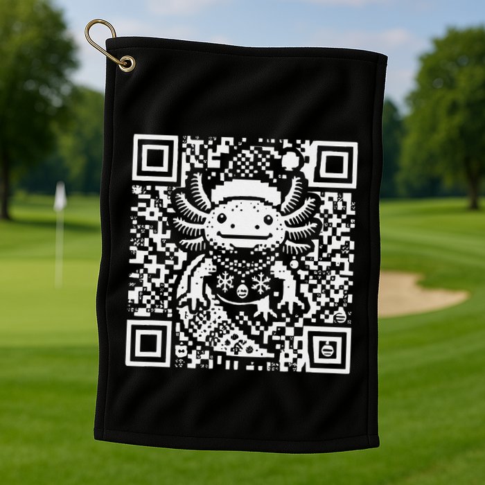 Christmas Axolotl Qr Code Ugly Golf Towel