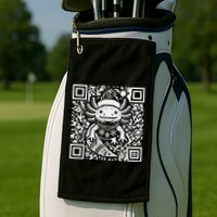 Christmas Axolotl Qr Code Ugly Golf Towel