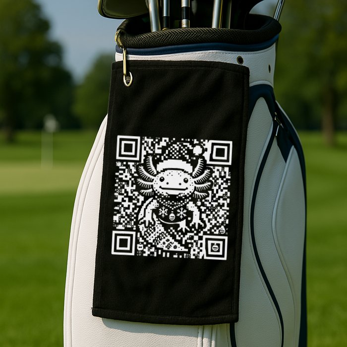 Christmas Axolotl Qr Code Ugly Golf Towel