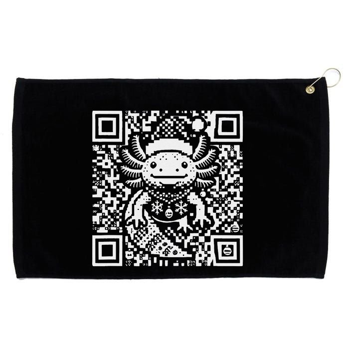 Christmas Axolotl Qr Code Ugly Grommeted Golf Towel