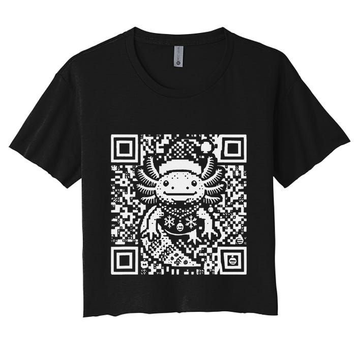 Christmas Axolotl Qr Code Ugly Crop Top