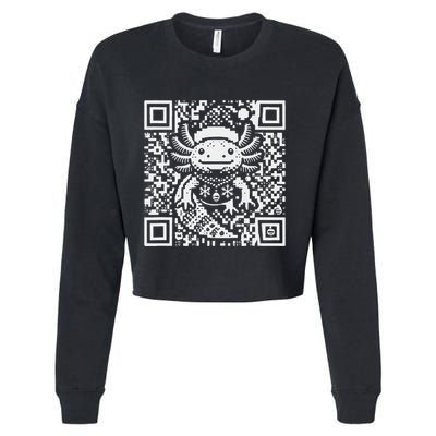 Christmas Axolotl Qr Code Ugly Cropped Pullover Crew