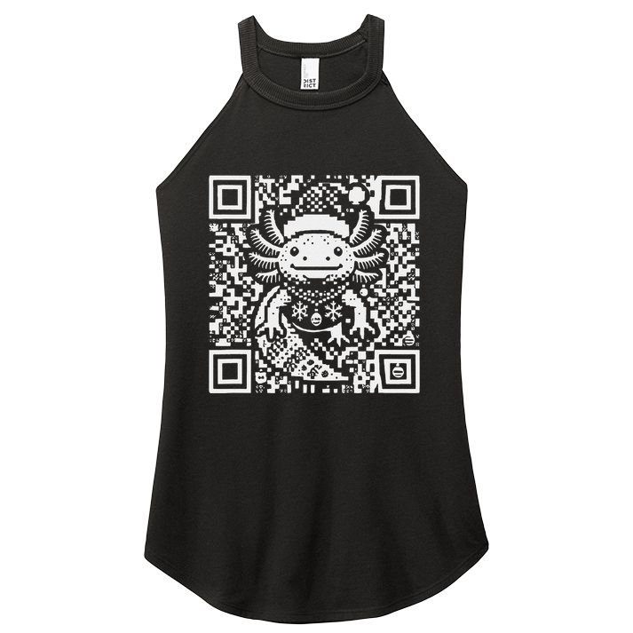 Christmas Axolotl Qr Code Ugly Women's Perfect Tri Rocker Tank