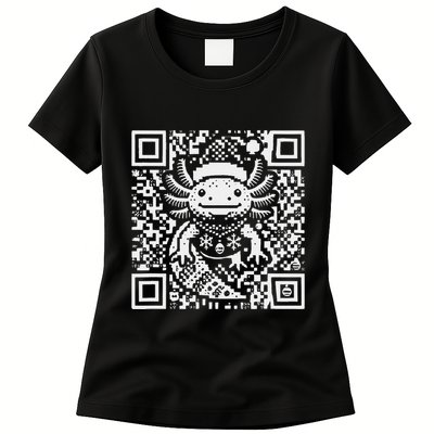 Christmas Axolotl Qr Code Ugly Womens T-Shirt