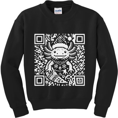 Christmas Axolotl Qr Code Ugly Kids Sweatshirt