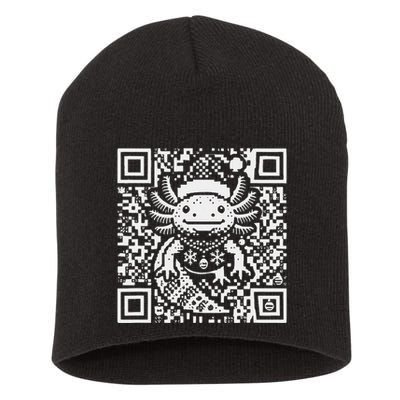 Christmas Axolotl Qr Code Ugly Short Acrylic Beanie