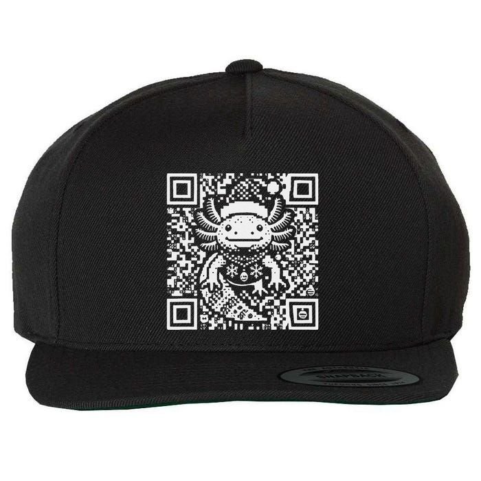 Christmas Axolotl Qr Code Ugly Wool Snapback Cap