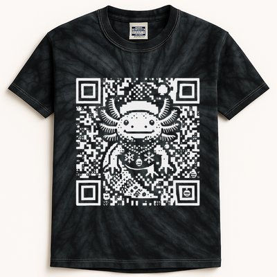 Christmas Axolotl Qr Code Ugly Kids Tie-Dye T-Shirt