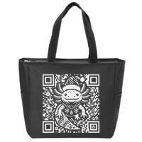 Christmas Axolotl Qr Code Ugly Zip Tote Bag