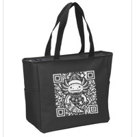 Christmas Axolotl Qr Code Ugly Zip Tote Bag