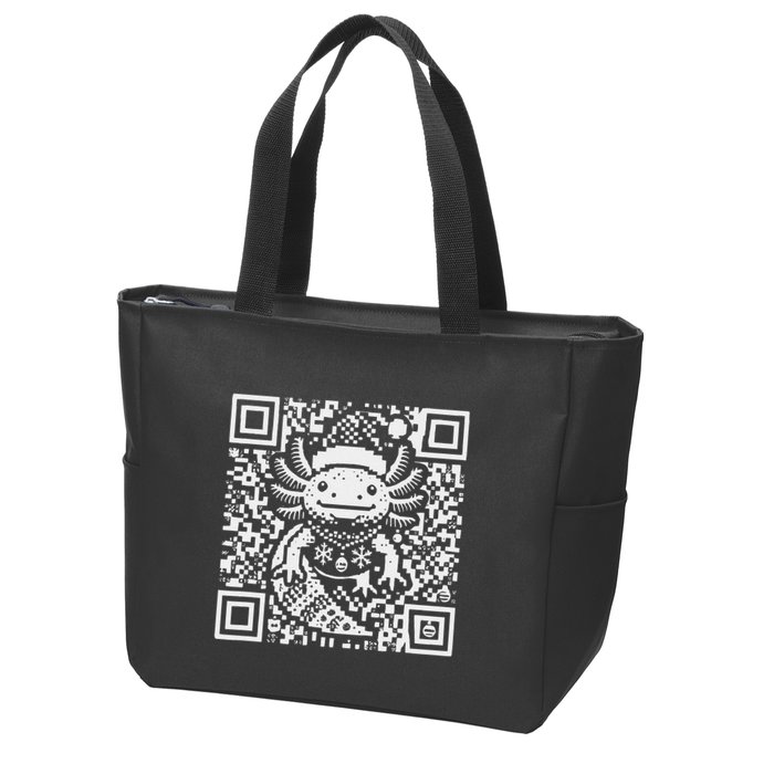 Christmas Axolotl Qr Code Ugly Zip Tote Bag