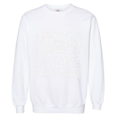 Christmas Axolotl Qr Code Ugly Garment-Dyed Sweatshirt