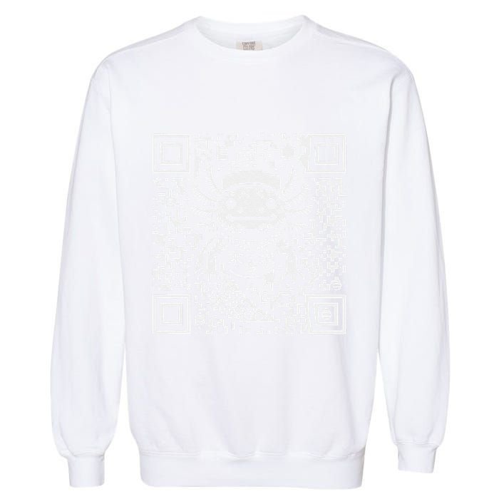 Christmas Axolotl Qr Code Ugly Garment-Dyed Sweatshirt