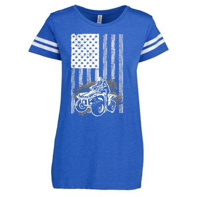 Cool ATV Quad Racing Squad USA Flag 4 Wheeler Enza Ladies Jersey Football T-Shirt