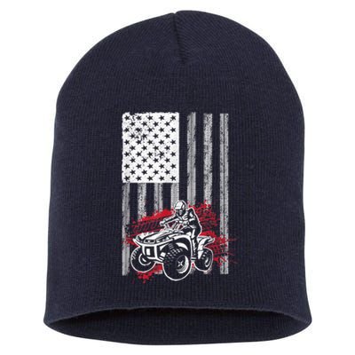 Cool ATV Quad Racing Squad USA Flag 4 Wheeler Short Acrylic Beanie