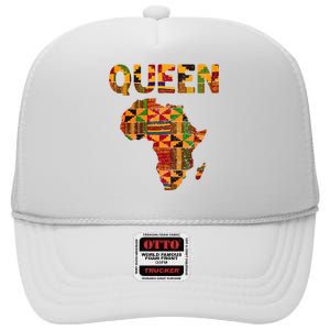 Cool African Queen Art Kente Cloth Africa Ghana High Crown Mesh Back Trucker Hat