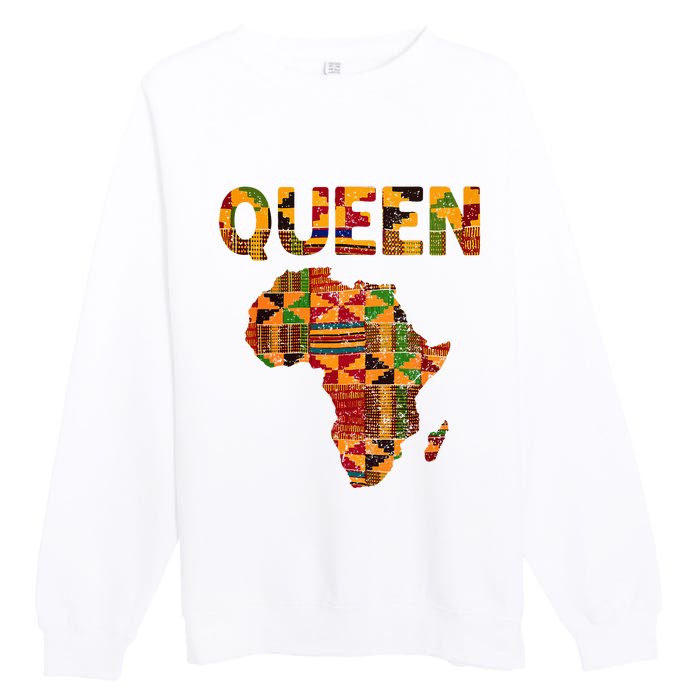 Cool African Queen Art Kente Cloth Africa Ghana Premium Crewneck Sweatshirt