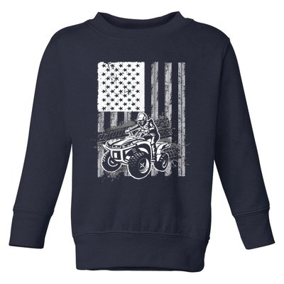 Cool ATV Quad Racing Squad USA Flag 4 Wheeler Toddler Sweatshirt