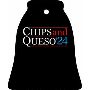 Chips And Queso 2024 Funny Political Election Foodie Ceramic Bell Ornament