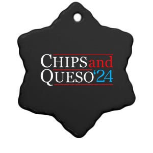 Chips And Queso 2024 Funny Political Election Foodie Ceramic Star Ornament