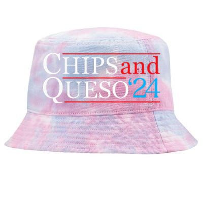 Chips And Queso 2024 Funny Political Election Foodie Tie-Dyed Bucket Hat