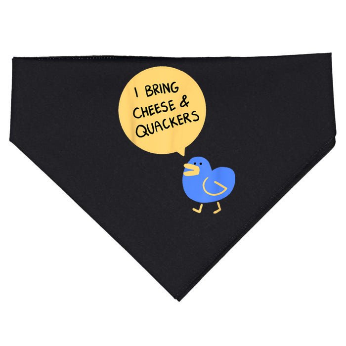 Cheese And Quackers Duck Pun USA-Made Doggie Bandana