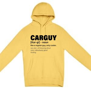 Car Guy Definition Classic Funny Premium Pullover Hoodie