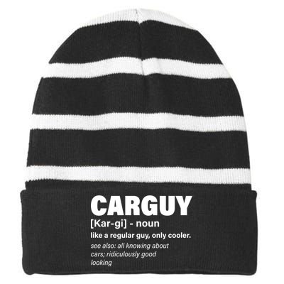 Car Guy Definition Classic Funny Striped Beanie with Solid Band