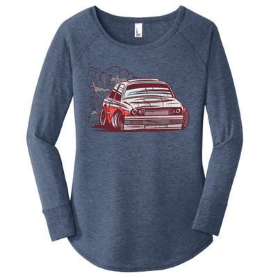 Car Motorsport Drifting Women's Perfect Tri Tunic Long Sleeve Shirt