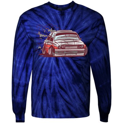 Car Motorsport Drifting Tie-Dye Long Sleeve Shirt